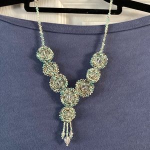 Vintage Aqua Blue Beaded Necklace